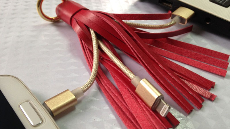 Leather Tassel Lightning Charging Cable