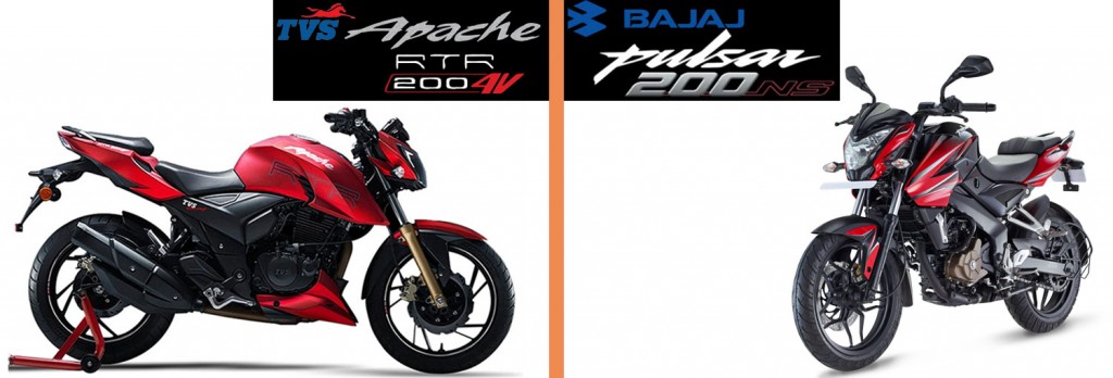 TVS Apache RTR 200 VS Bajaj Pulsar 200NS