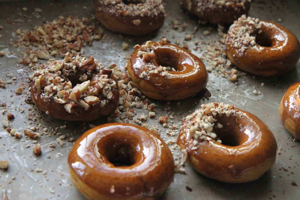 Baked Pumpkin Donuts with Coconut Maple Glaze