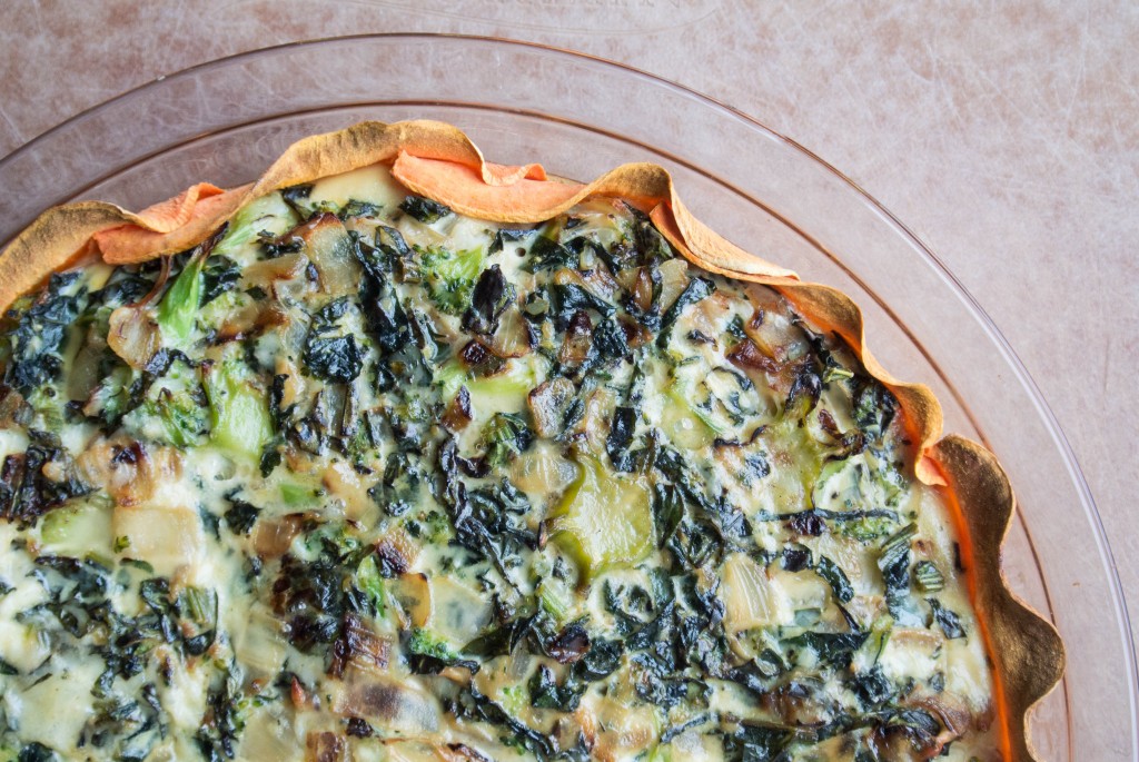 Kale and Egg Quiche With Sweet Potato Crust