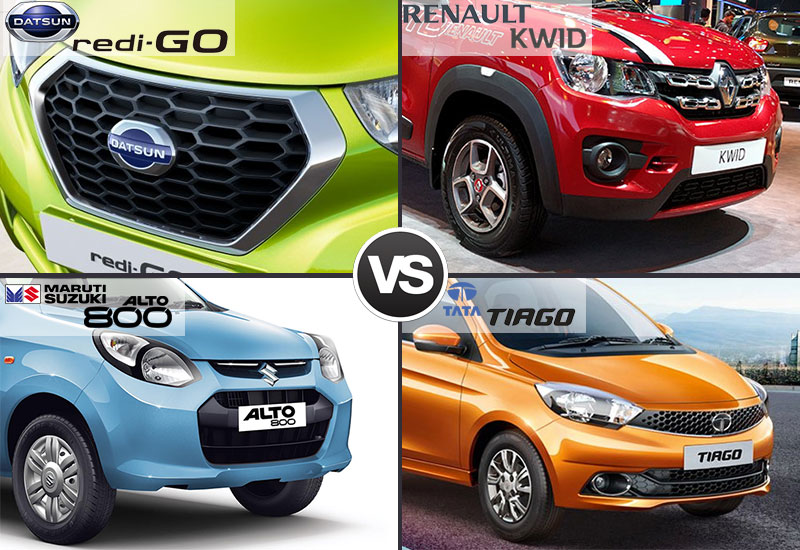 Datsun Redi Go vs Renault Kwid vs Maruti Alto 800 vs Tata Tiago Style and Design