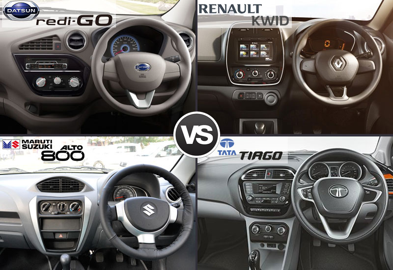 Datsun Redi Go Vs Renault Kwid Vs Maruti Alto 800 Vs Tata