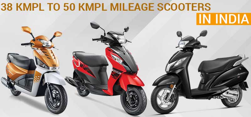 38 KMPL to 50 KMPL Mileage Scooters
