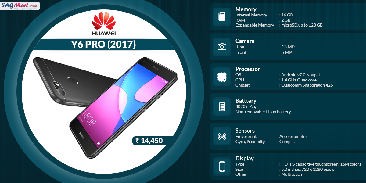 Huawei Y6 Pro (2017) Full Specifications- Infographic ...