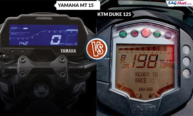 Yamaha MT 15 vs KTM Duke 125 Meter